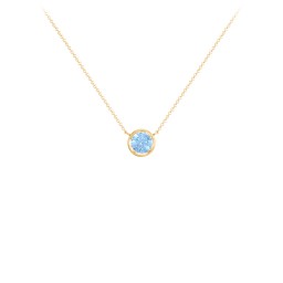 Bezel Set 5mm Gemstone Pendant in 18K Gold Plated Silver with Blue Topaz