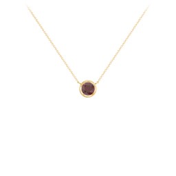 Bezel Set 5mm Gemstone Pendant in 10K Solid Yellow Gold with Garnet
