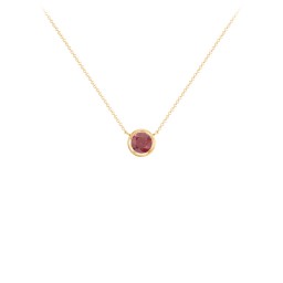 Bezel Set 5mm Gemstone Pendant in 10K Solid Yellow Gold with Ruby