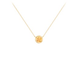 Bezel Set 5mm Gemstone Pendant in 10K Solid Yellow Gold with Citrine