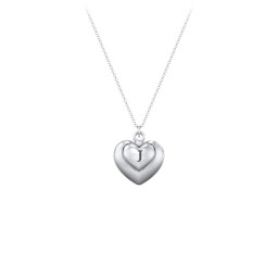 Engravable Nested Hearts Pendant in 925 Sterling Silver