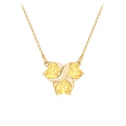 Love and Kisses 3 Gemstone Pendant in 18K Gold Plated Silver with Citrine