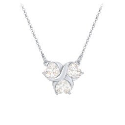 Love and Kisses 3 Gemstone Pendant in 925 Sterling Silver with Cubic Zirconia