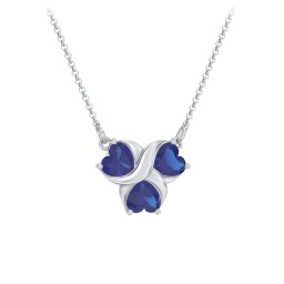 Love and Kisses 3 Gemstone Pendant in 925 Sterling Silver with Blue Sapphire