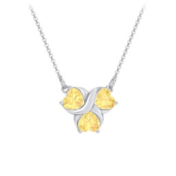 Love and Kisses 3 Gemstone Pendant in 925 Sterling Silver with Citrine