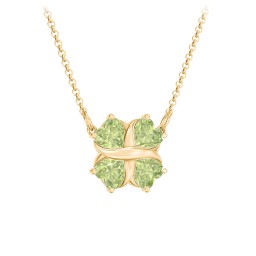 Love and Kisses 4 Gemstone Pendant in 18K Gold Plated Silver with Peridot