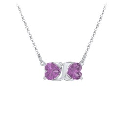 Love and Kisses Gemstone Pendant in 925 Sterling Silver with Amethyst