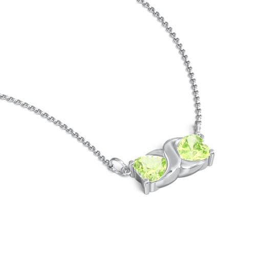 Love and Kisses Gemstone Pendant – Sterling Silver with Peridot