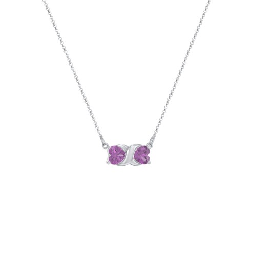 Love and Kisses Gemstone Pendant – Sterling Silver with Amethyst