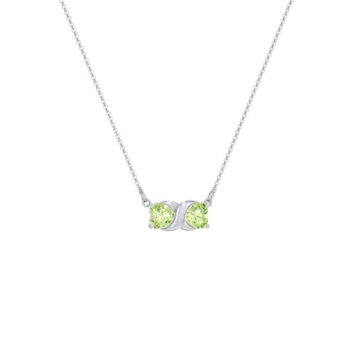 Love and Kisses Gemstone Pendant – Sterling Silver with Peridot
