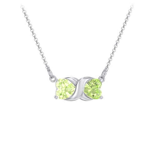 Love and Kisses Gemstone Pendant – Sterling Silver with Peridot