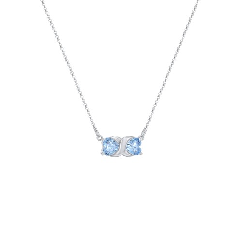 Love and Kisses Gemstone Pendant – Sterling Silver with Blue Topaz