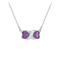 Love and Kisses Gemstone Pendant in 925 Sterling Silver with Amethyst