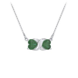 Love and Kisses Gemstone Pendant in 925 Sterling Silver with Emerald