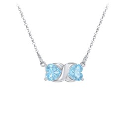 Love and Kisses Gemstone Pendant in 925 Sterling Silver with Blue Topaz