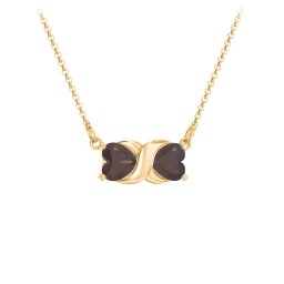 Love and Kisses Gemstone Pendant in 18K Gold Plated Silver with Garnet