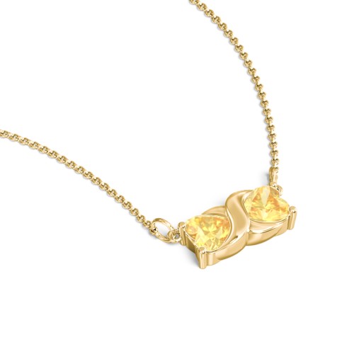 Love and Kisses Gemstone Pendant – 18K Gold Plated Silver with Citrine