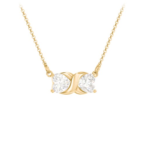 Love and Kisses Gemstone Pendant – 18K Gold Plated Silver with Cubic Zirconia