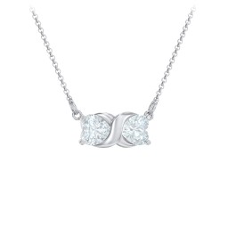 Love and Kisses Gemstone Pendant in 925 Sterling Silver with Aquamarine