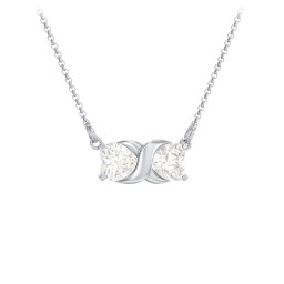 Love and Kisses Gemstone Pendant in 925 Sterling Silver with Cubic Zirconia