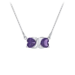Love and Kisses Gemstone Pendant in 925 Sterling Silver with Amethyst