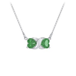 Love and Kisses Gemstone Pendant in 925 Sterling Silver with Emerald