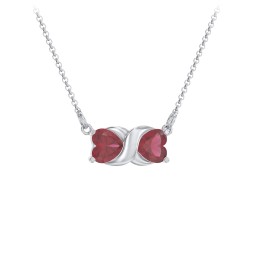 Love and Kisses Gemstone Pendant in 925 Sterling Silver with Ruby