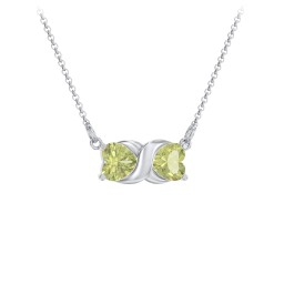 Love and Kisses Gemstone Pendant in 925 Sterling Silver with Peridot