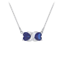 Love and Kisses Gemstone Pendant in 925 Sterling Silver with Blue Sapphire