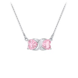 Love and Kisses Gemstone Pendant in 925 Sterling Silver with Pink Tourmaline