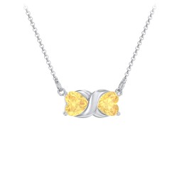 Love and Kisses Gemstone Pendant in 925 Sterling Silver with Citrine