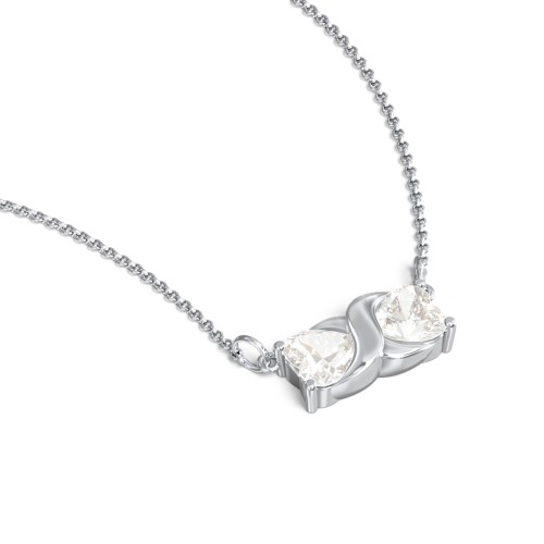 Love and Kisses Gemstone Pendant – Sterling Silver with Cubic Zirconia