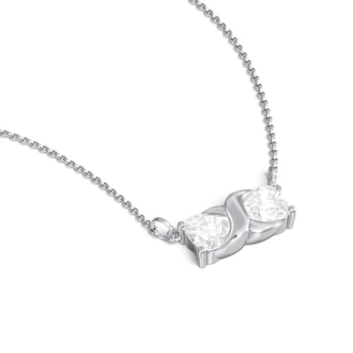 Love and Kisses Gemstone Pendant – Sterling Silver with Diamond