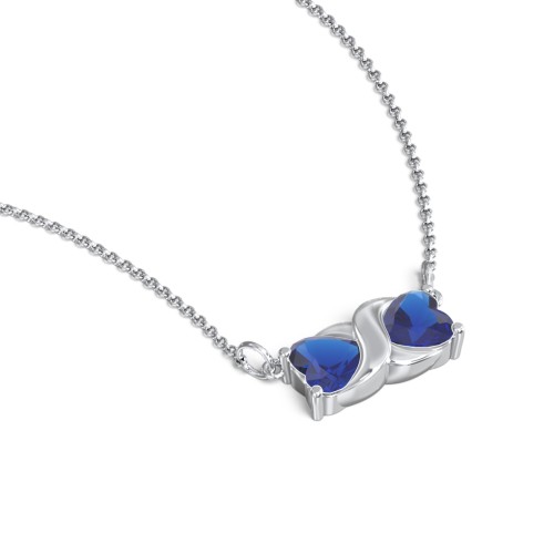 Love and Kisses Gemstone Pendant – Sterling Silver with Blue Sapphire