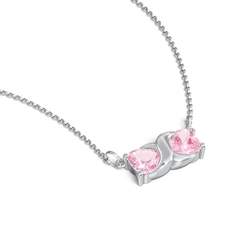 Love and Kisses Gemstone Pendant – Sterling Silver with Pink Tourmaline