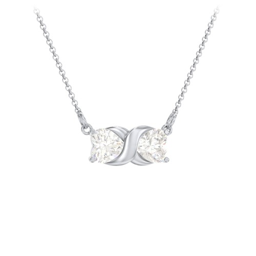 Love and Kisses Gemstone Pendant – Sterling Silver with Cubic Zirconia
