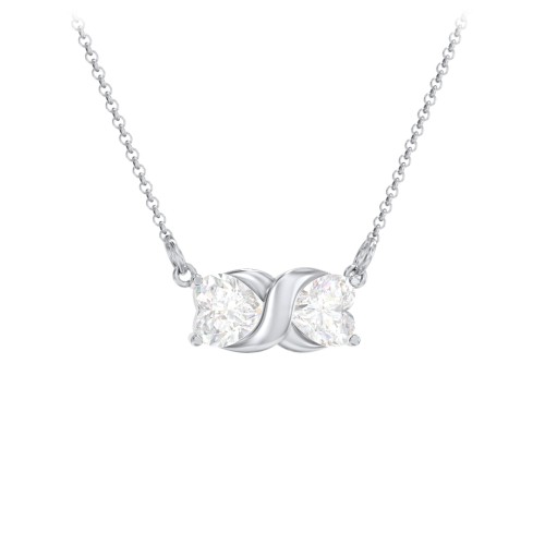 Love and Kisses Gemstone Pendant – Sterling Silver with Diamond
