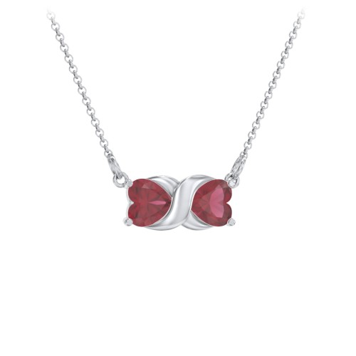 Love and Kisses Gemstone Pendant – Sterling Silver with Ruby