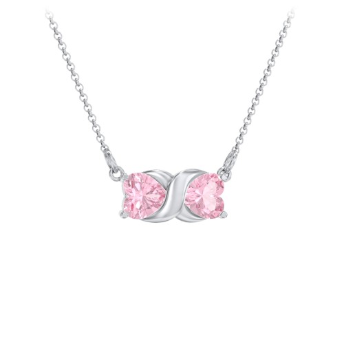 Love and Kisses Gemstone Pendant – Sterling Silver with Pink Tourmaline