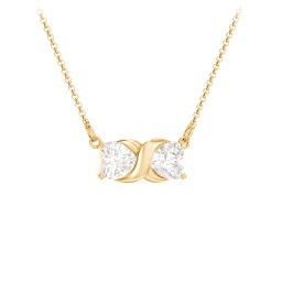 Love and Kisses Gemstone Pendant in 10K Solid Yellow Gold with Cubic Zirconia