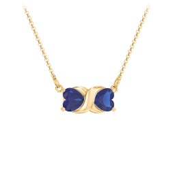 Love and Kisses Gemstone Pendant in 10K Solid Yellow Gold with Blue Sapphire
