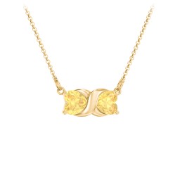 Love and Kisses Gemstone Pendant in 10K Solid Yellow Gold with Citrine
