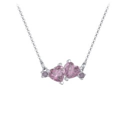 Gemstone Hearts Necklace with Accent Stones