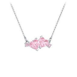 Gemstone Hearts Necklace with Accent Stones