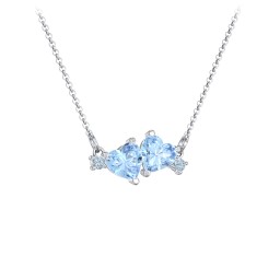Gemstone Hearts Necklace with Accent Stones
