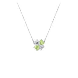 Lucky Clover Hearts And Gemstones Necklace