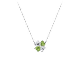 Lucky Clover Hearts And Gemstones Necklace