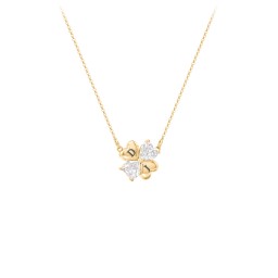 Lucky Clover Hearts And Gemstones Necklace