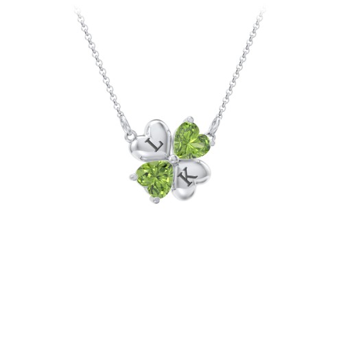 Lucky Clover Hearts And Gemstones Necklace