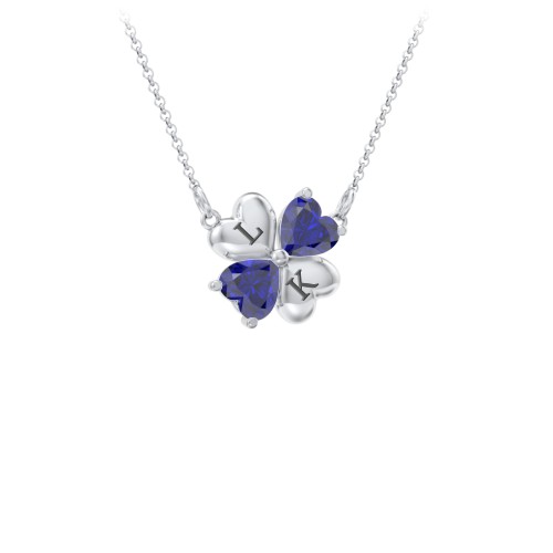 Lucky Clover Hearts And Gemstones Necklace